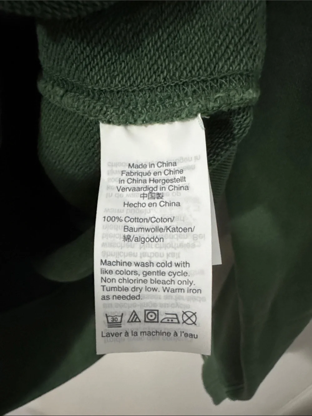 J. Crew Men's Medium Vintage Fleece Forest Green Full-Zip Hoodie NWT